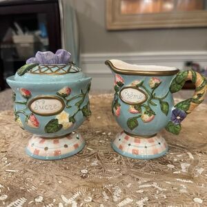 Silvestri  x Elaine Voghelle The Whispering Garden Sugar And Creamer 2pc Set NEW